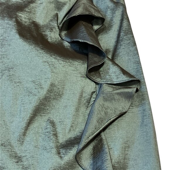 R&M RICHARDS Dress One Shoulder Gems Shimmer Fabric Size 8 Green - Picture 3 of 13